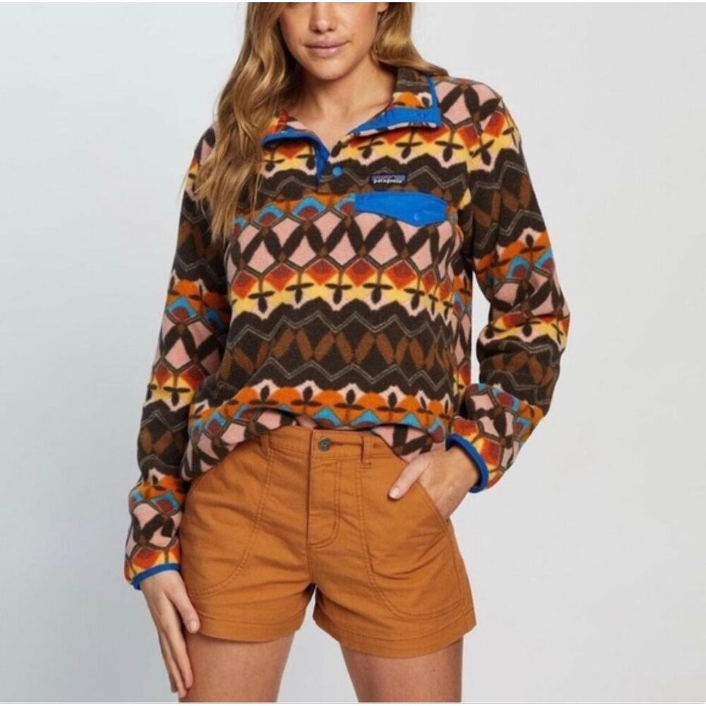 PATAGONIA Lightweight Synchilla Snap-T Fleece Pullover Big Anthos Aztec Medium